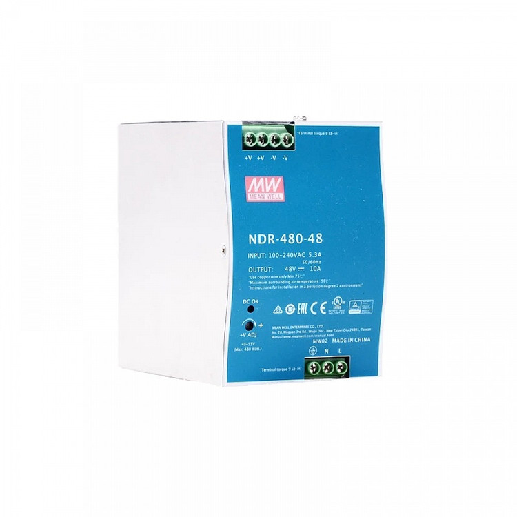 منبع تغذیه 48 ولت 10 آمپر مینول مدل NDR-480-48