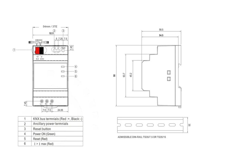 منبع تغذیه 640 میلی آمپر مینول مدل KNX-20E-640